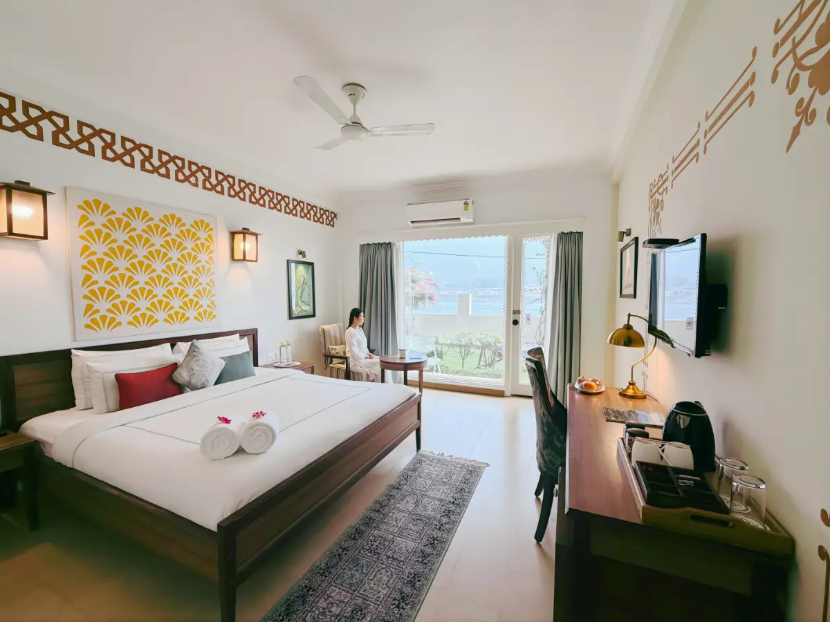 Deluxe Ganga View Room at Yog Niketan in Rishikesh India