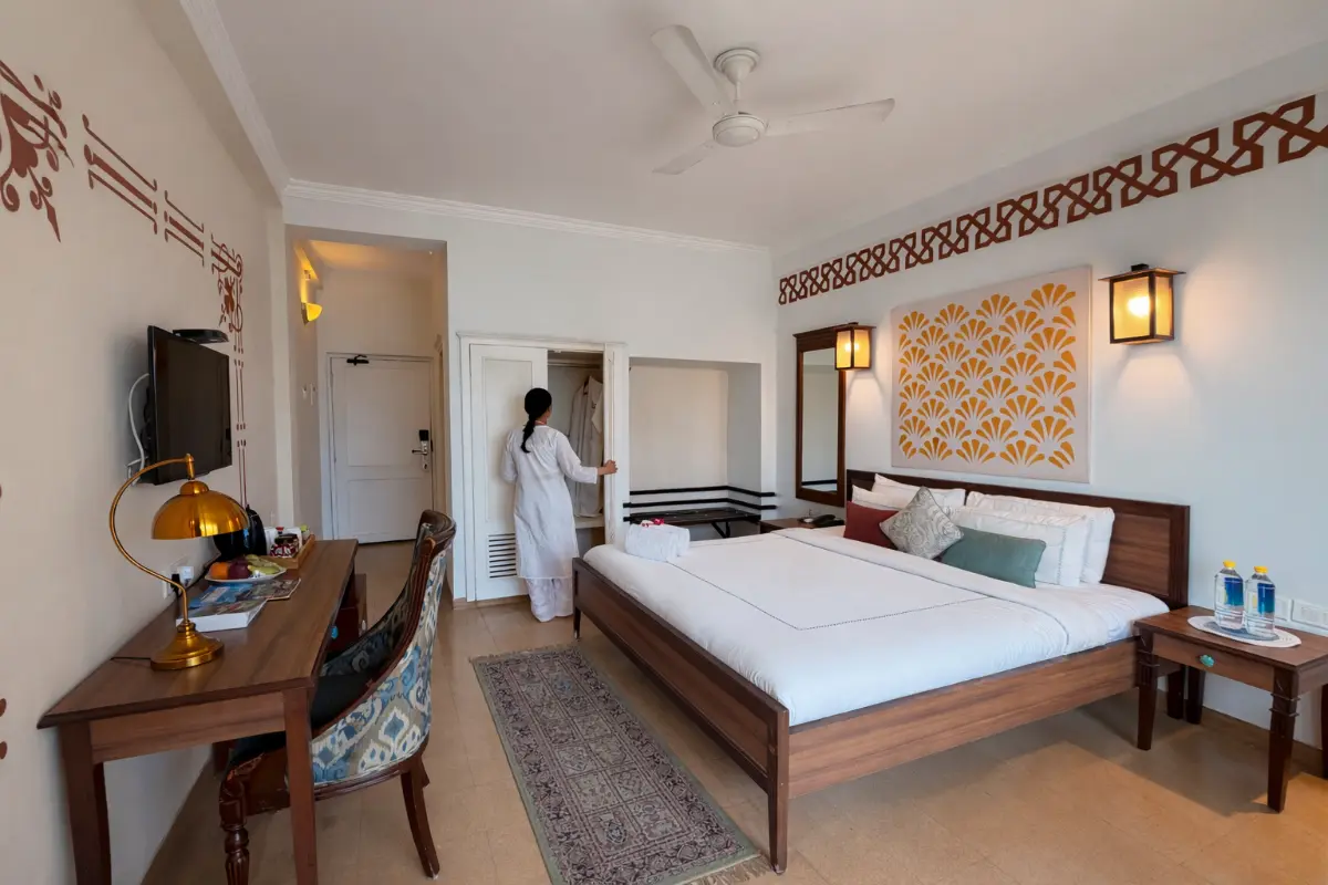 Deluxe Ganga View Room at Yog Niketan in Rishikesh India